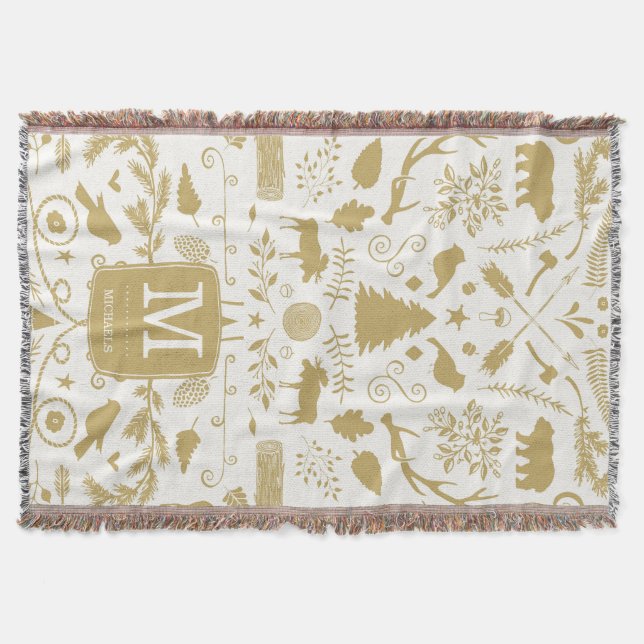 Personalised Woodland Holiday Throw Blanket (Front)