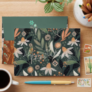 Personalised Woodlands Botanical Birthday Card Envelope