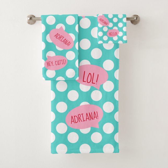 Personalised Word Bubble Bath Towel Set (Insitu)