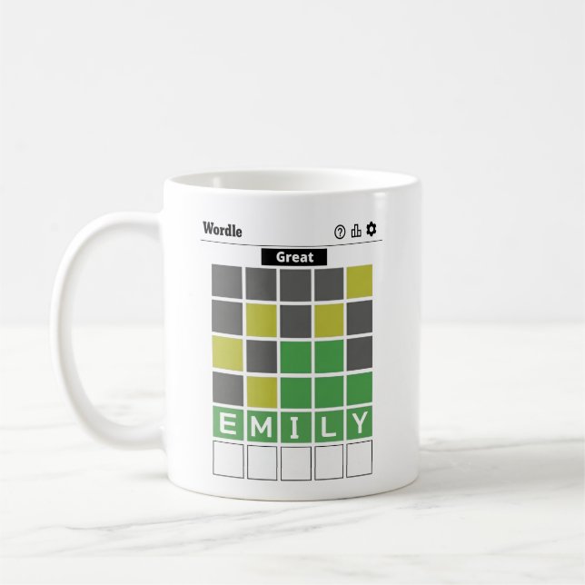 Personalised Word Puzzle Name Custom Word Game Coffee Mug (Left)