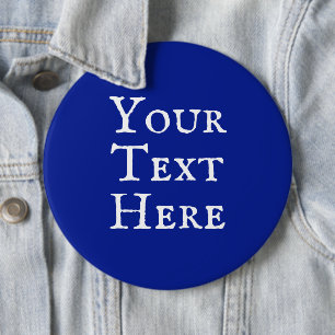 Personalised Words Dark Blue Pin-On Button