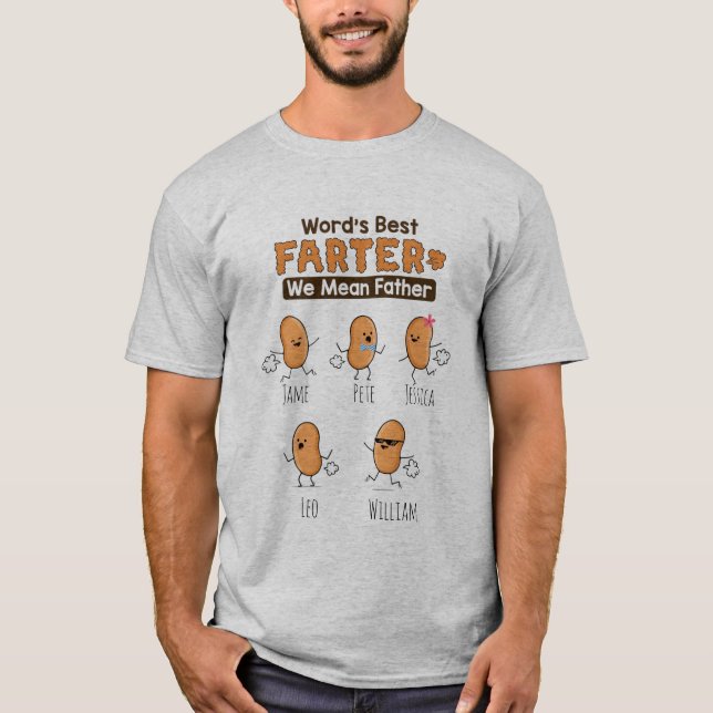 Personalised World best farter up to 5 T-Shirt (Front)