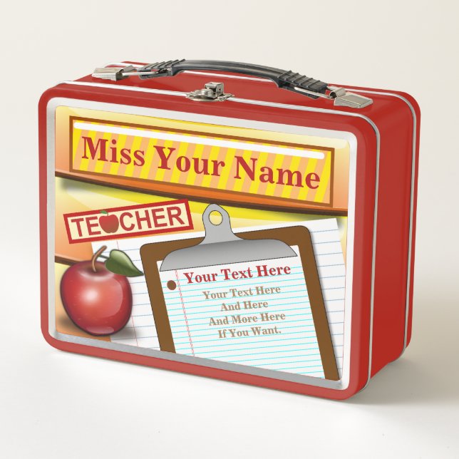 Personalised World Class Teacher Metal Lunchbox (Front)