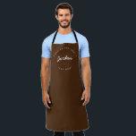 Personalised World's best Chef Established year Apron<br><div class="desc">Lots of talent coming out of that kitchen. Encourage the chef in your life to keep the yummy food coming with this personalised, modern, and unique apron. Customise the words and established the year as you need. White text on earth tone brown apron. Customisable to different colours and sizes. Makes...</div>