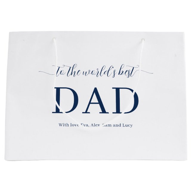 Personalised World's Best Dad Ever Bundle Set Large Gift Bag (Front)
