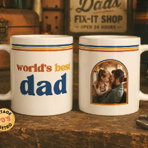 Personalised World's Best Dad Photo Retro Vintage