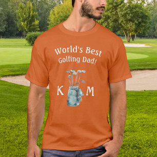 Personalised World's Best Golf Dad Monogram T-Shirt