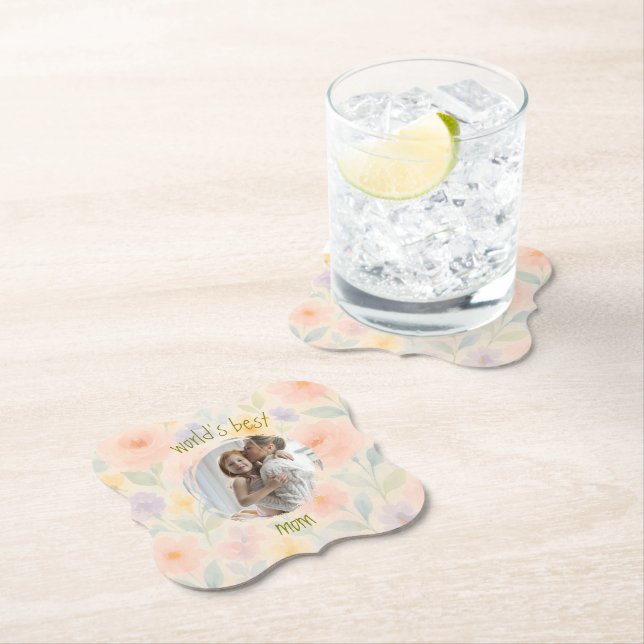 Personalised 'World's Best Mum' Paper Coaster (Insitu)