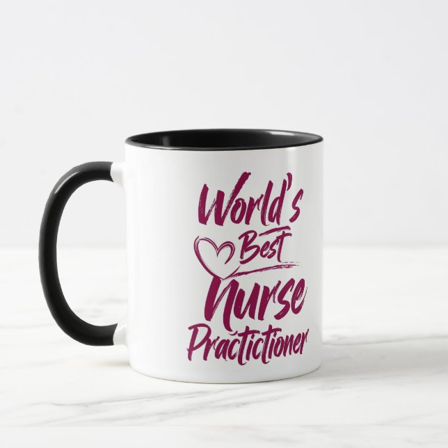Personalised "World's Best Nurse Practitioner"  Mug (Left)