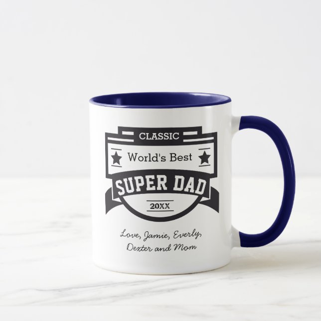 Personalised World's Best SUPER Dad Mug (Right)