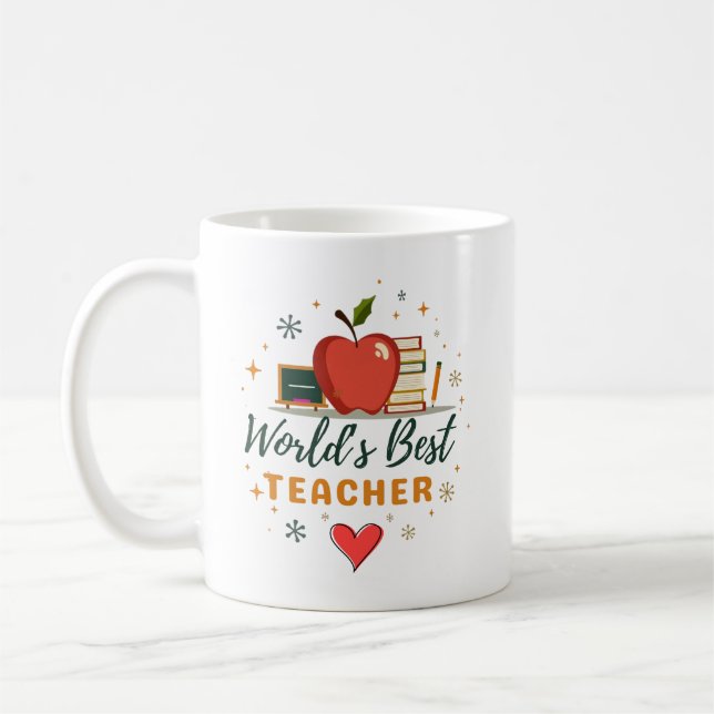 Personalised World's Best Teacher Gift Coffee Mug (Left)