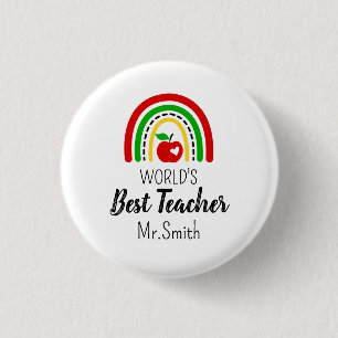 Personalised World's Best Teacher Round badge