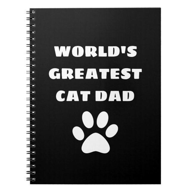 Personalised World's Greatest Cat Dad Custom Text Notebook (Front)