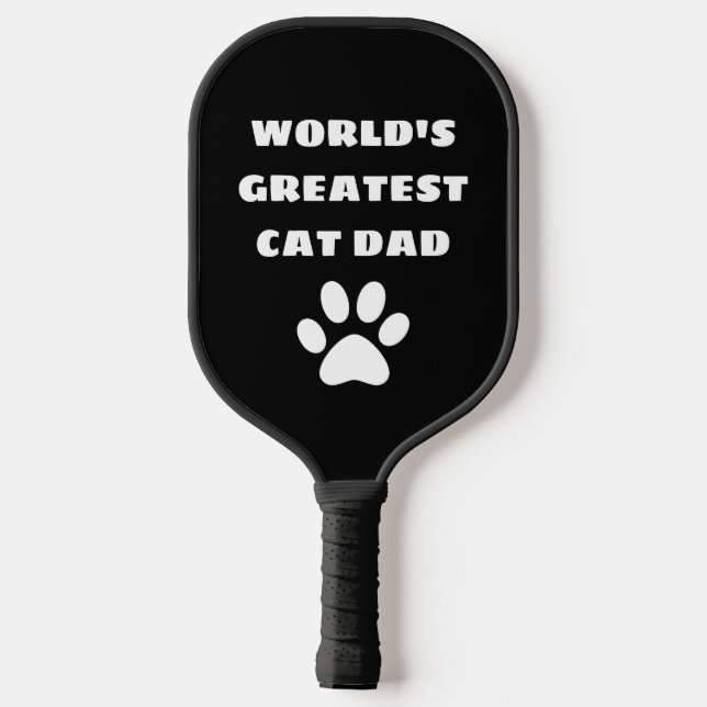 Personalised World's Greatest Cat Dad Custom Text Pickleball Paddle (Back)