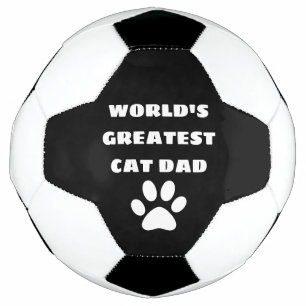 Personalised World's Greatest Cat Dad Custom Text Soccer Ball