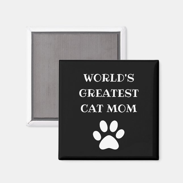 Personalised World's Greatest Cat Mum Custom Text Magnet (Front/Back)
