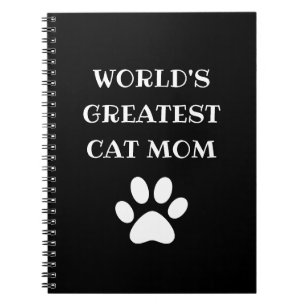 Personalised World's Greatest Cat Mum Custom Text Notebook