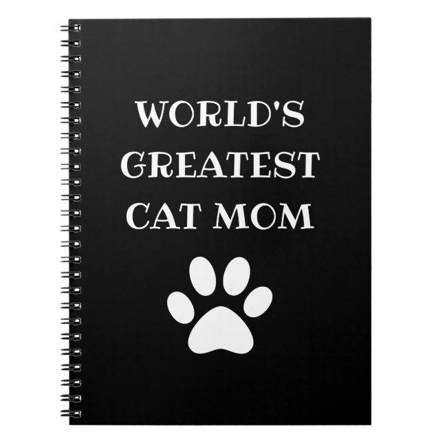 Personalised World's Greatest Cat Mum Custom Text Notebook (Front)