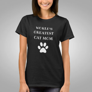 Personalised World's Greatest Cat Mum Custom Text T-Shirt