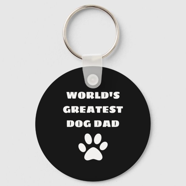 Personalised World's Greatest Dog Dad Custom Text Key Ring (Front)