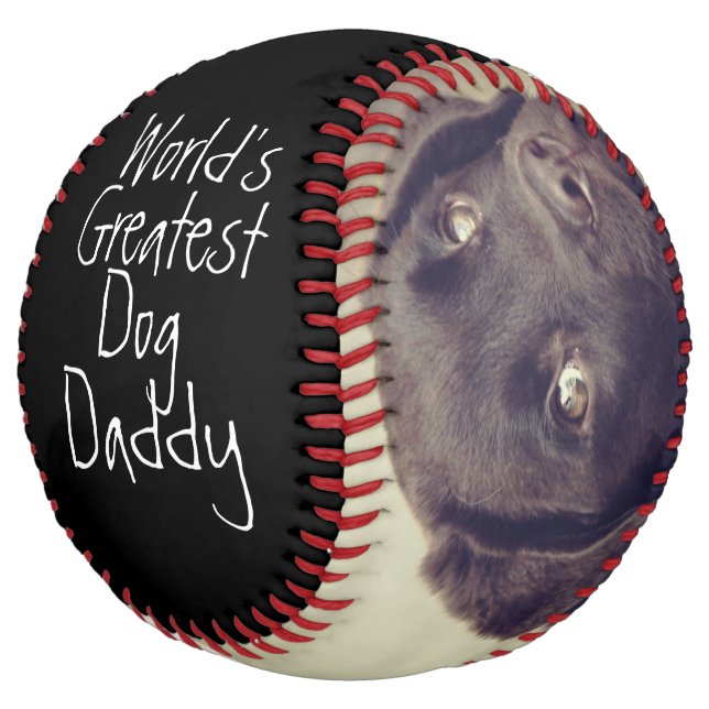 Personalised Worlds Greatest Dog Dad Fathers Day Softball (Angled)