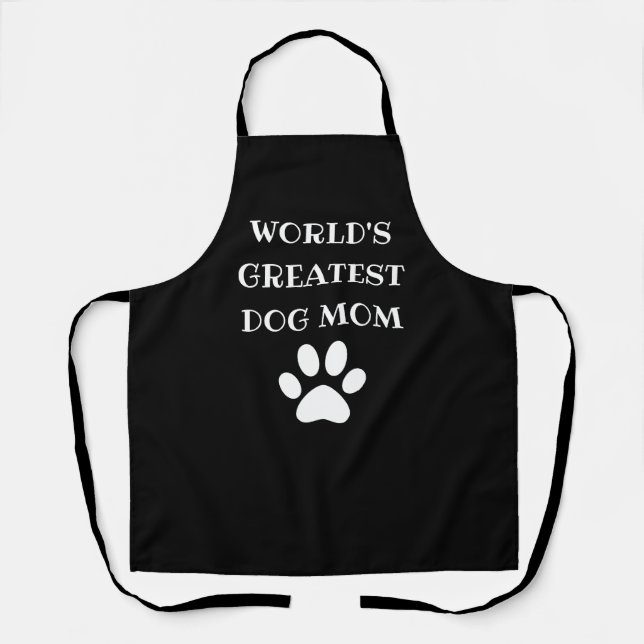 Personalised World's Greatest Dog Mum Custom Text Apron (Front)