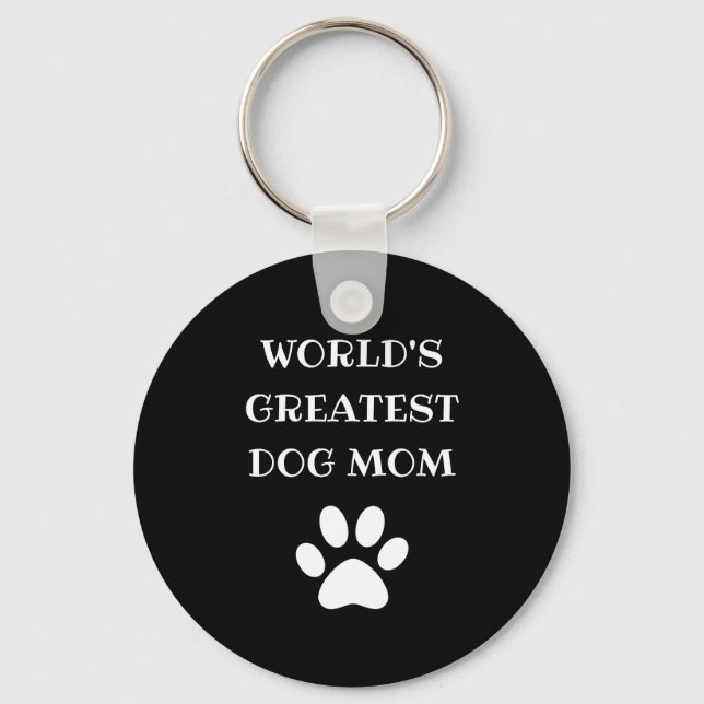 Personalised World's Greatest Dog Mum Custom Text Key Ring (Front)