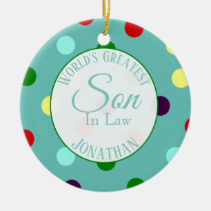 Personalised World's Greatest Son In Law Ceramic O Ceramic Tree Decoration