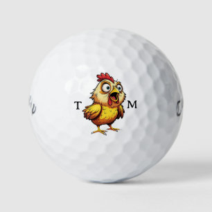 Personalised Worried Chicken Callaway Golf Balls