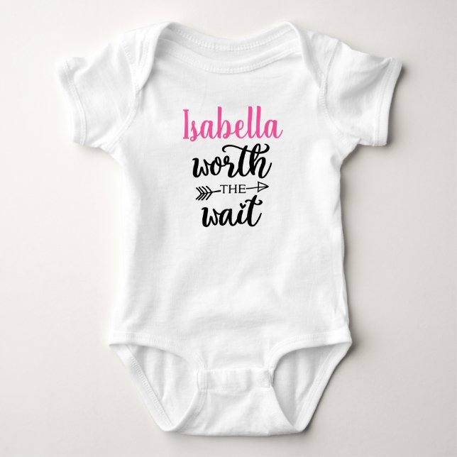 Personalised Worth The Wait Baby Bodysuit (Front)