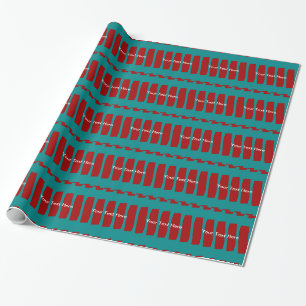 Personalised Wrapping Paper, Turquoise and Brick Paper
