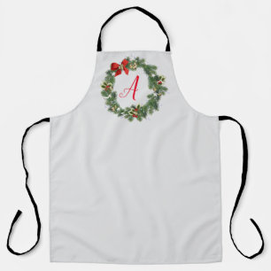 Personalised Wreath Christmas Kitchen Apron