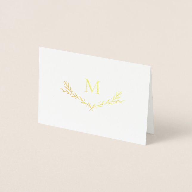 Personalised Wreath Monogram Initial Foil Card (Front)