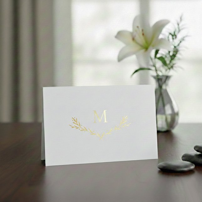 Personalised Wreath Monogram Initial Foil Card (Creator Uploaded)