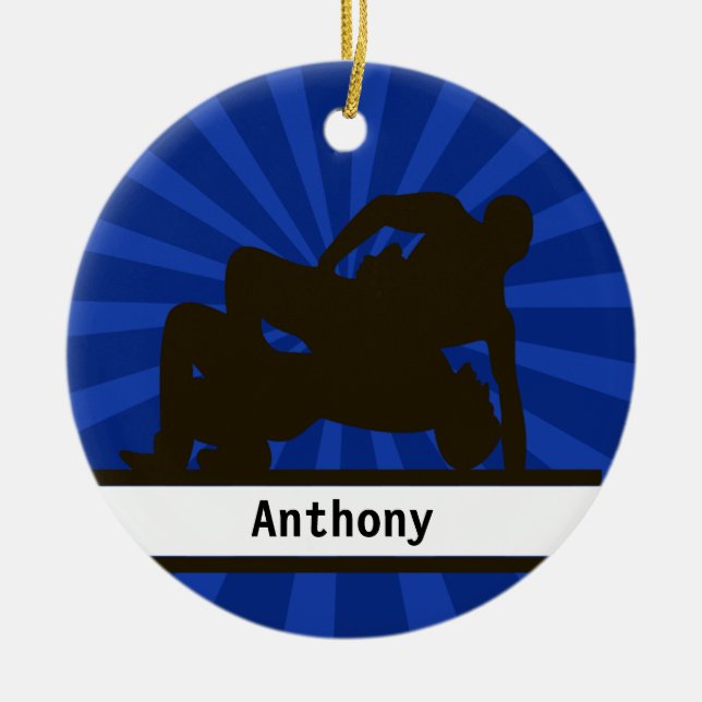 Personalised Wrestler Christmas Ornament (Front)