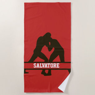 Personalised Wrestling Beach Towel