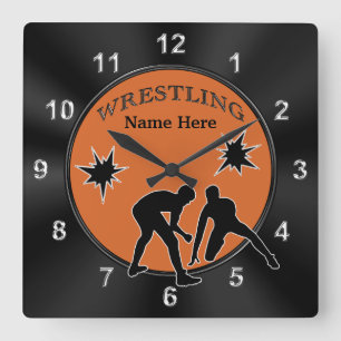 Personalised Wrestling Bedroom Decor, CLOCK