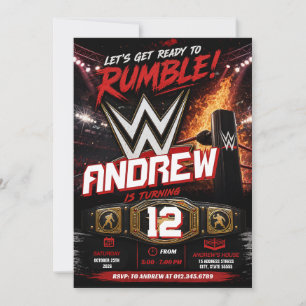 Personalised Wrestling Birthday for boy Invitation