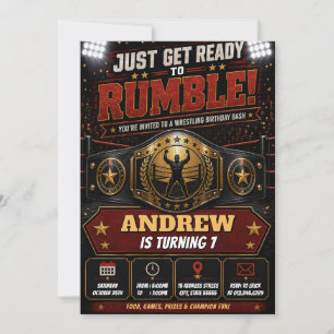 Personalised Wrestling Champion Birthday Invitation