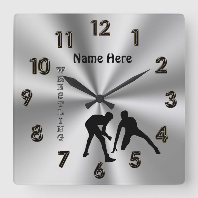 Personalised Wrestling Clocks with His NAME (Front)
