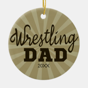 Personalised Wrestling Dad Christmas Ornament