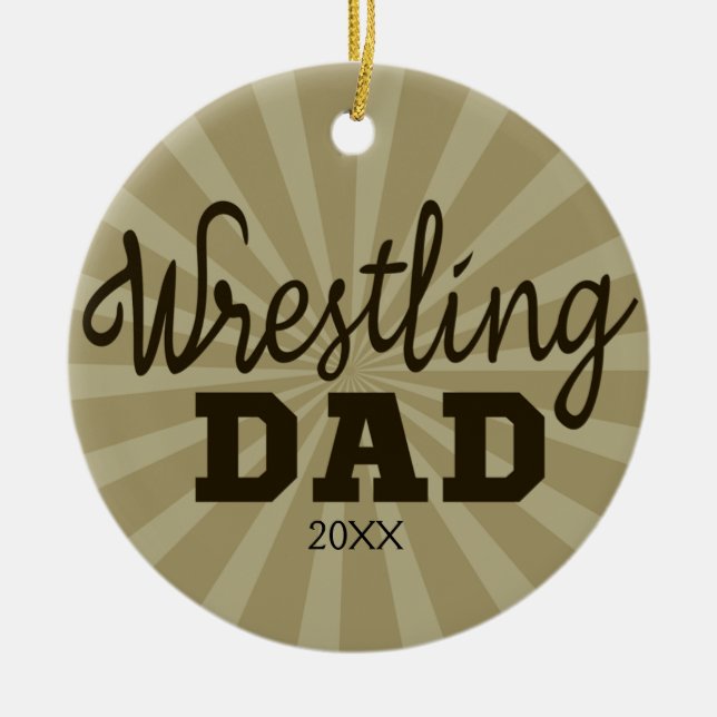 Personalised Wrestling Dad Christmas Ornament (Front)