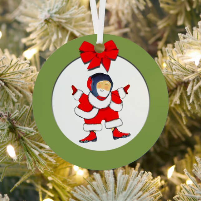 personalised wrestling keepsake metal tree decoration (Insitu)