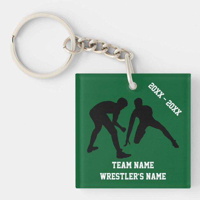 Personalised Wrestling Keychains Your COLORS, TEXT (Front)