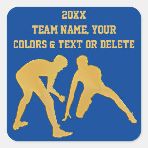 Personalised Wrestling Stickers, Your Text, Square Sticker