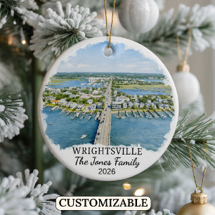 Personalised Wrightsville Ornament, North Carolina Ceramic Tree Decoration