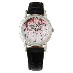 Personalised Wrist Watch Blood Splatter Vampire Go