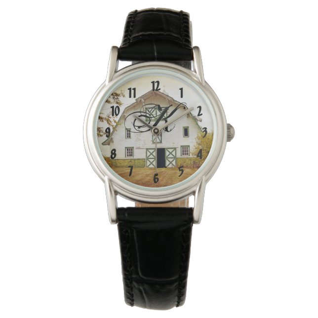 Personalised Wrist Watch Sunset Barn Country Rusti (Front)
