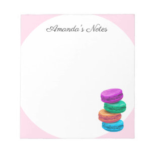 Personalised writing notepad for macaron lover