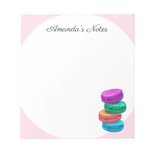 Personalised writing notepad for macaron lover (Front)